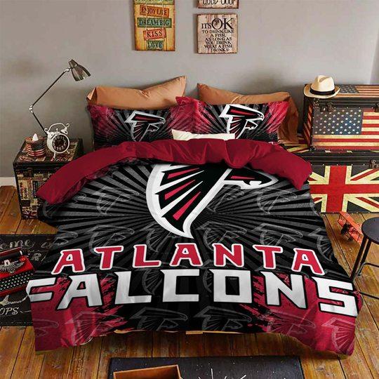 Atlanta Falcons 3d Logo With Iconic Colors Duvet Cover Bedding Set