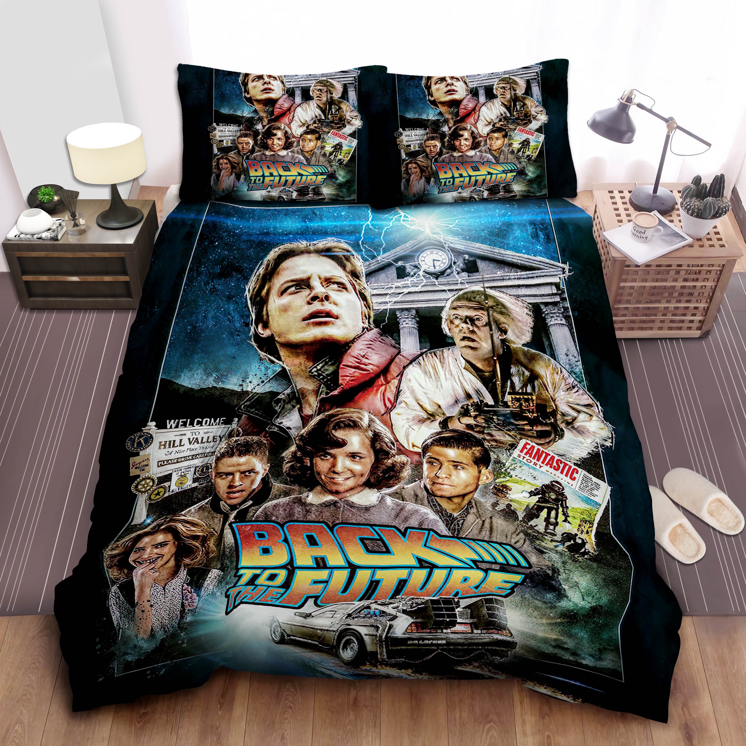 Back To The Future All Characters In Film Poster Bed Sheets Spread Comforter Duvet Cover Bedding Sets