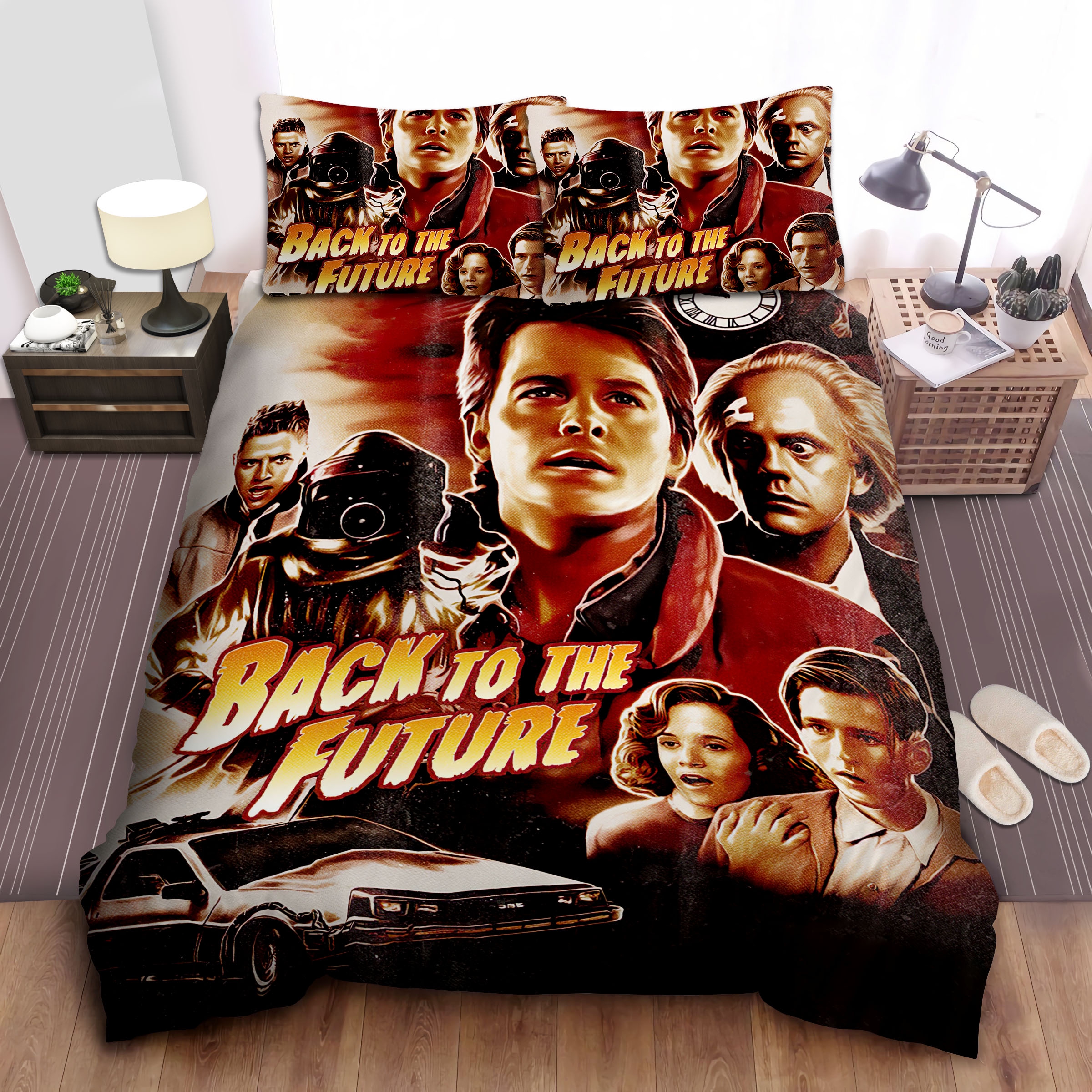 Back To The Future Vintage Film Poster Bed Sheets Spread Comforter Duvet Cover Bedding Sets