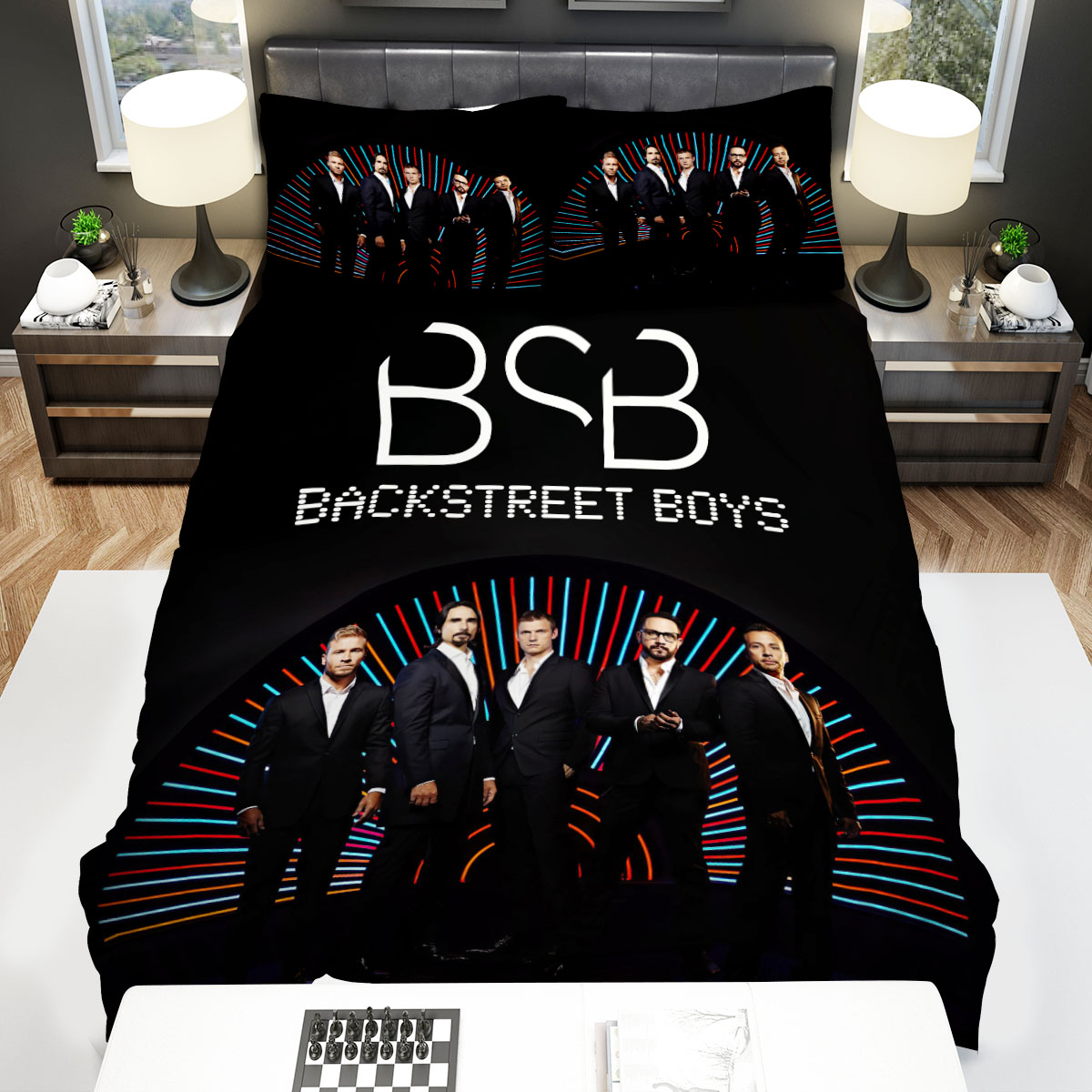 Backstreet Boys Wearing Suits On Stage Bed Sheets Spread Duvet Cover Bedding Sets