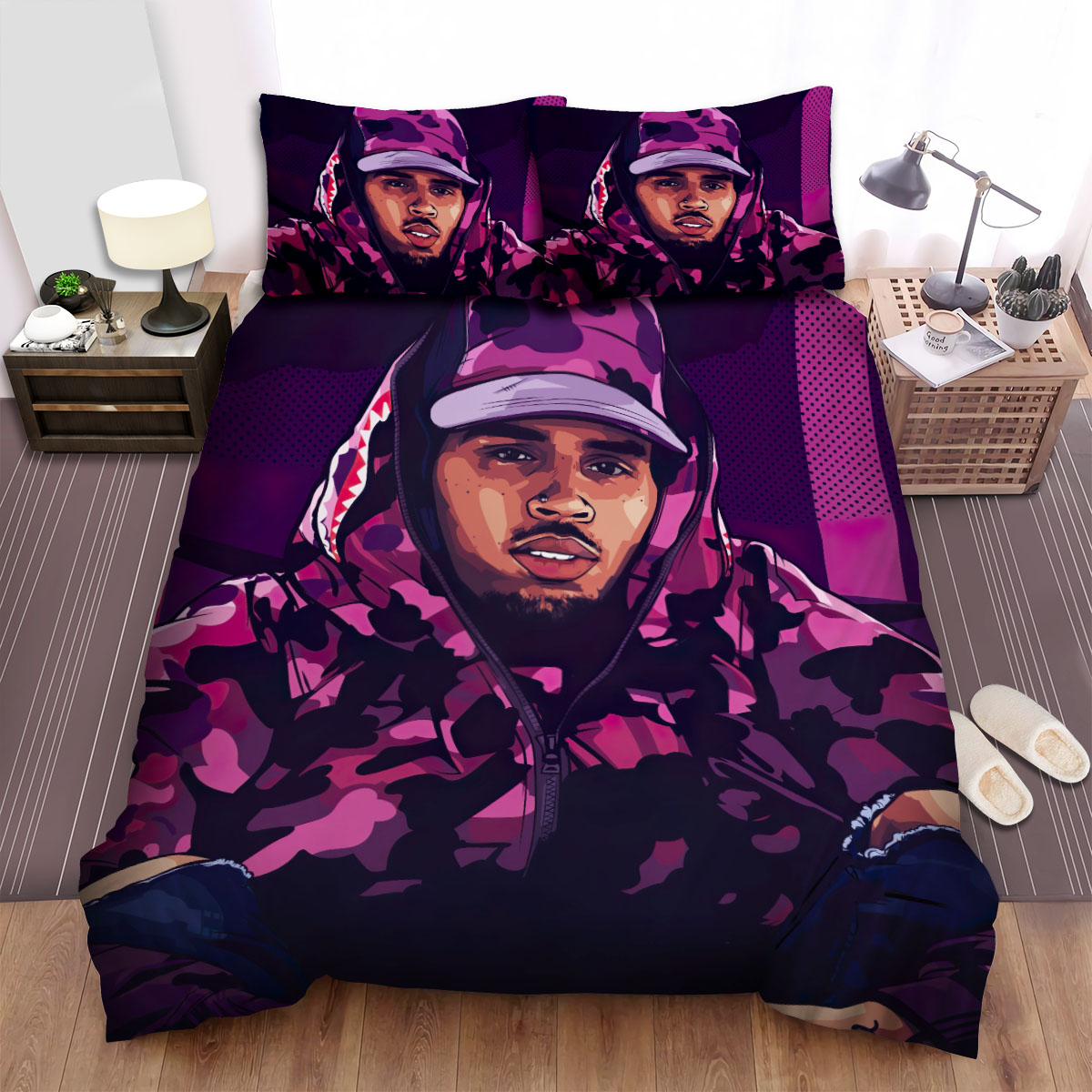 Bape Coat Chris Brown Fanart Bed Sheets Spread Duvet Cover Bedding Sets