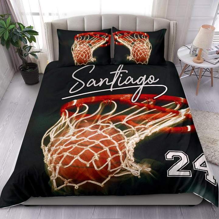 Basketball Hoop Custom Duvet Cover Bedding Set With Your Name