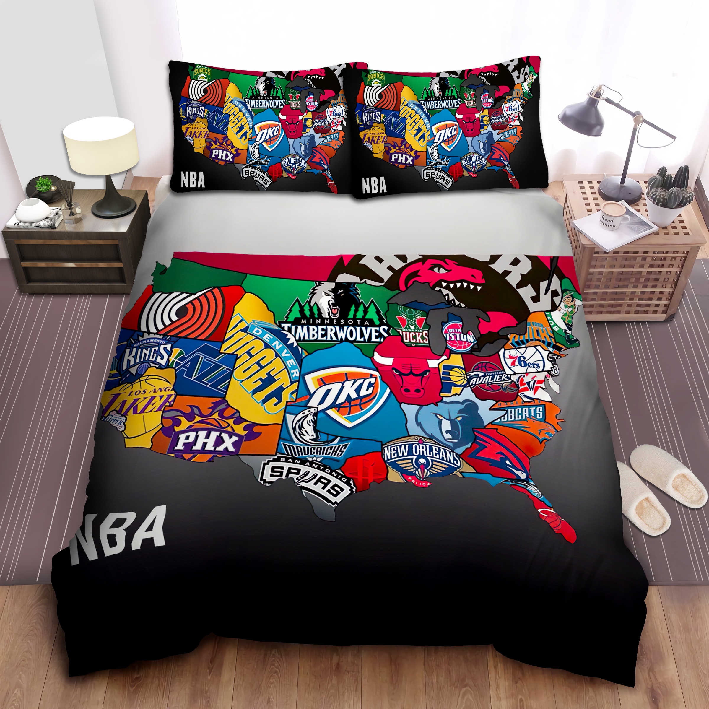 Basketball Logo Basketball Bed Sheets Spread Duvet Cover Bedding Sets