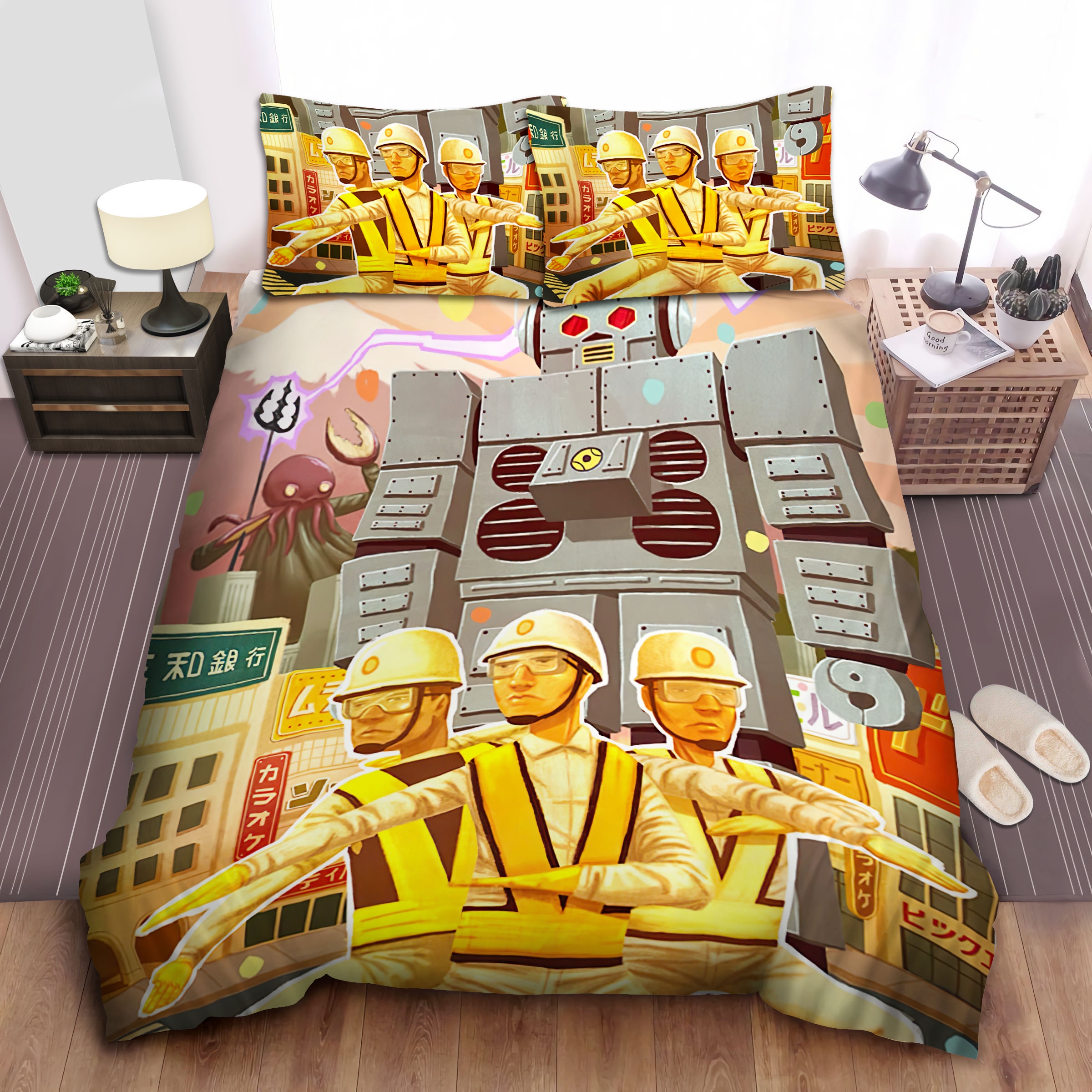 Beastie Boys Intergalactic Illustration Poster Bed Sheet Spread Comforter Duvet Cover Bedding Sets