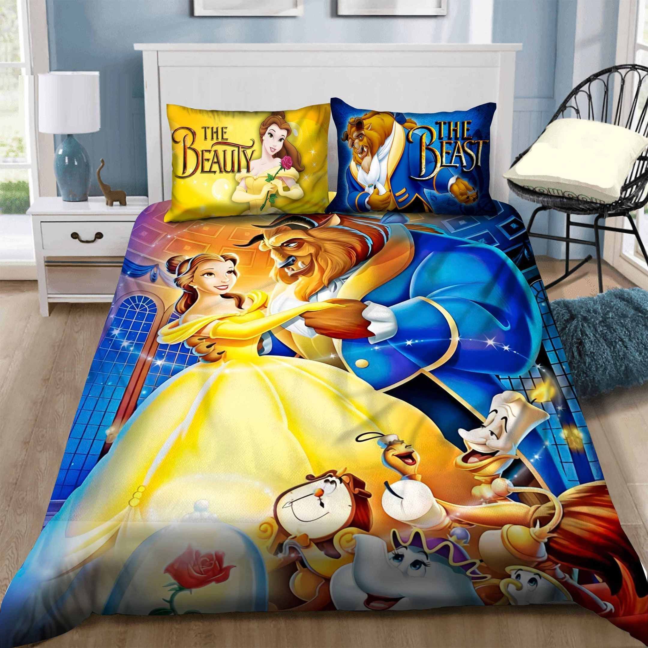 Beauty And The Beast Bed Sheets Spread Comforter Duvet Cover Bedding Sets