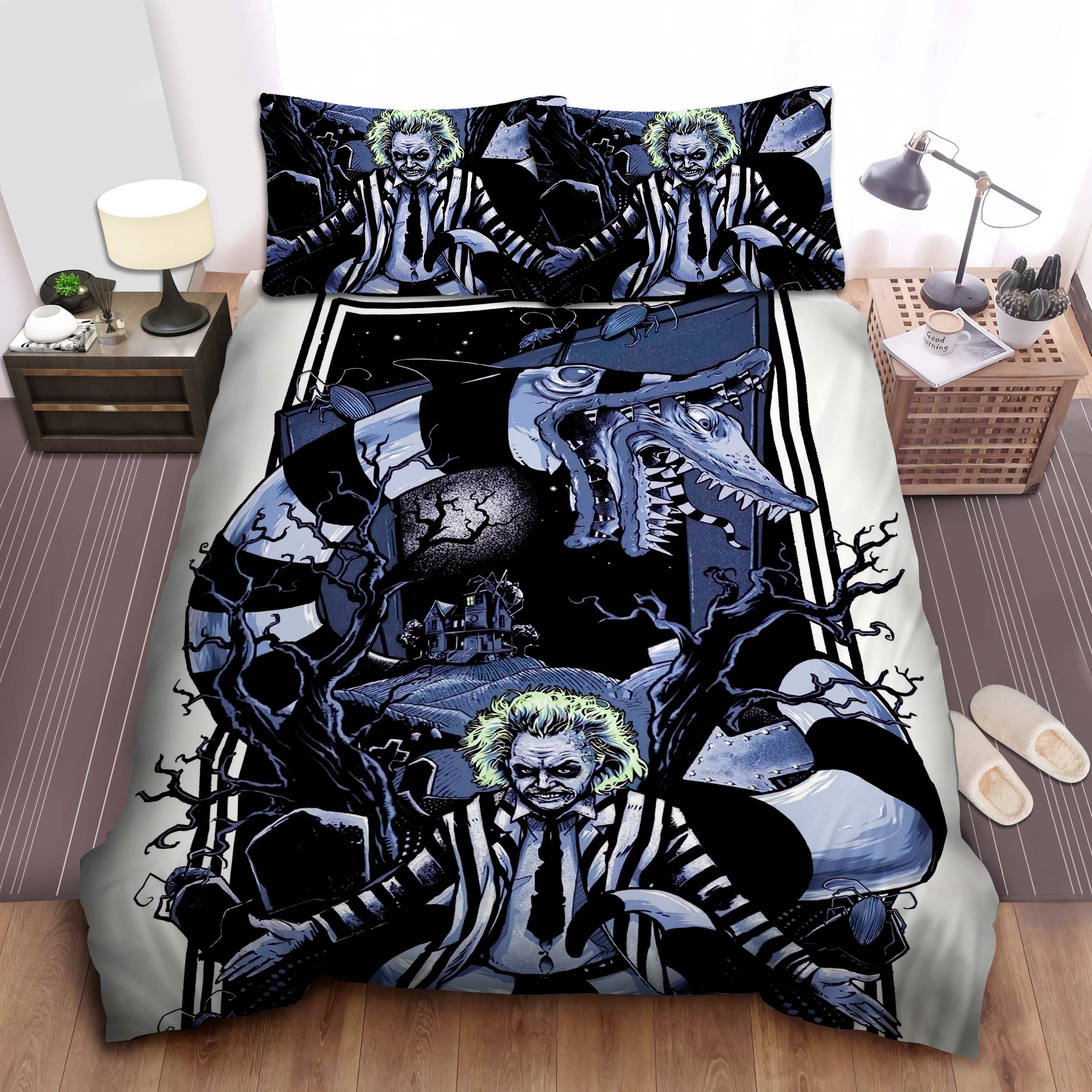 Beetlejuice & Sandworm Bed Sheets Spread Comforter Duvet Cover Bedding Sets