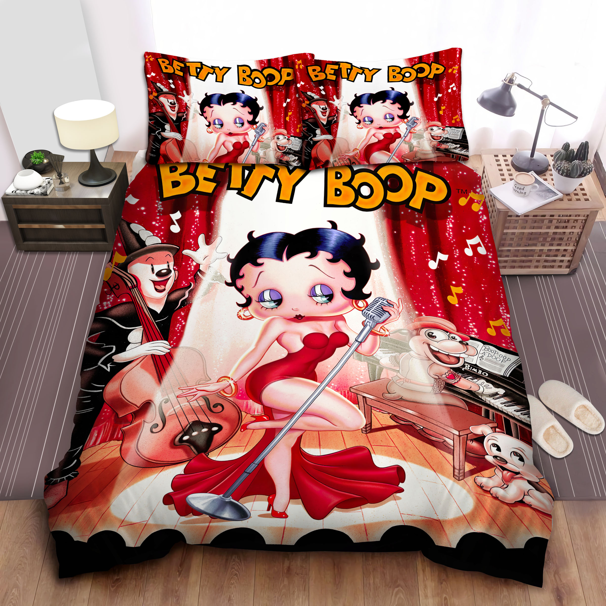 Betty Boop Concert Bed Sheets Spread Comforter Duvet Cover Bedding Sets