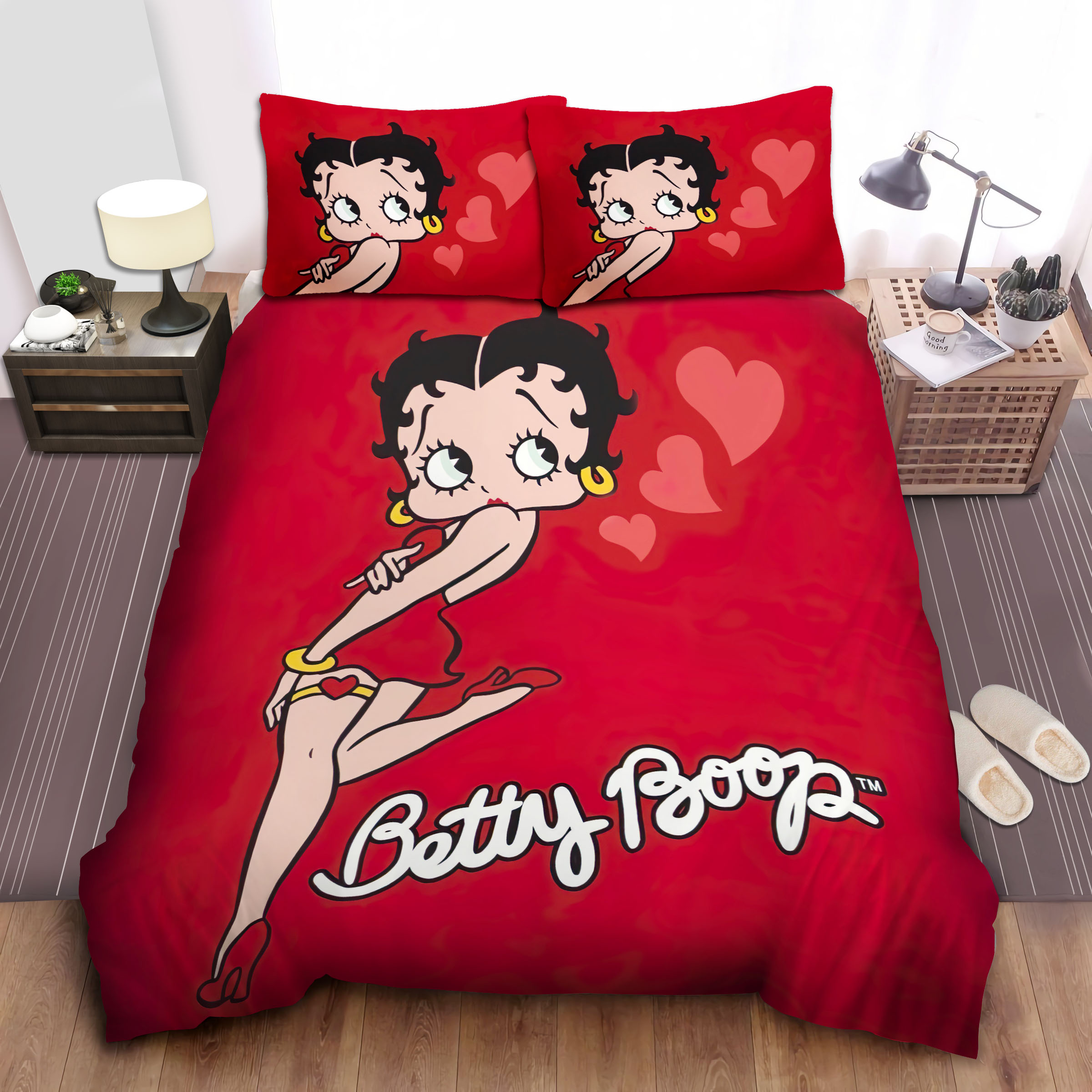 Betty Boop In Red Dress Bed Sheets Spread Comforter Duvet Cover Bedding Sets