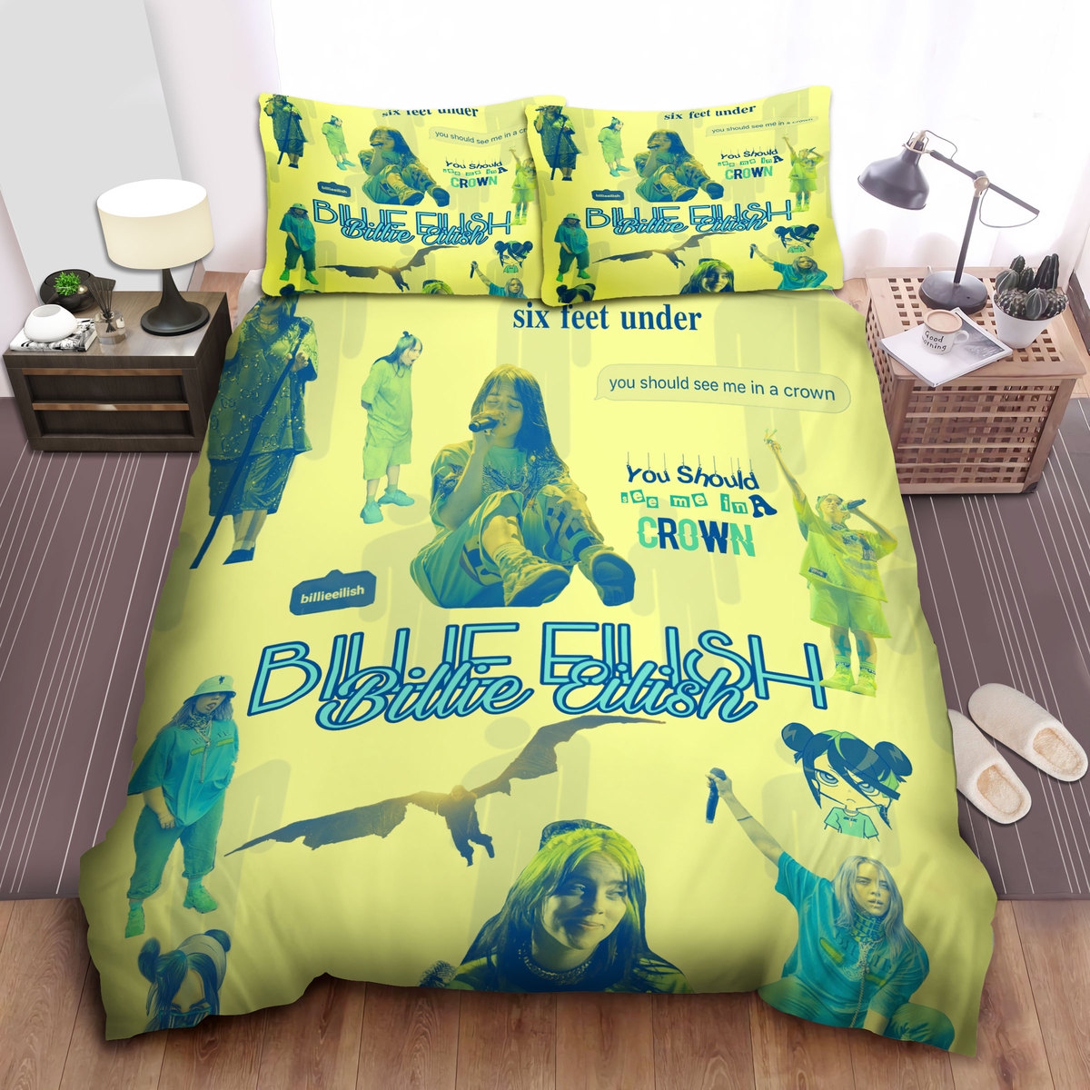 Billie Eilish Evolution Through Time Bed Sheets Spread Comforter Duvet Cover Bedding Sets