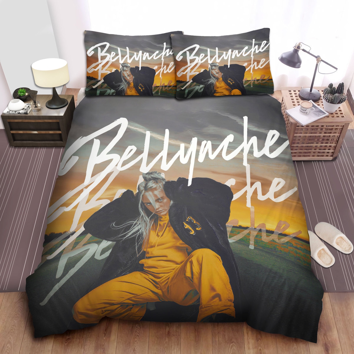 Billie Eilish In Bellyache Painting Bed Sheets Spread Comforter Duvet Cover Bedding Sets