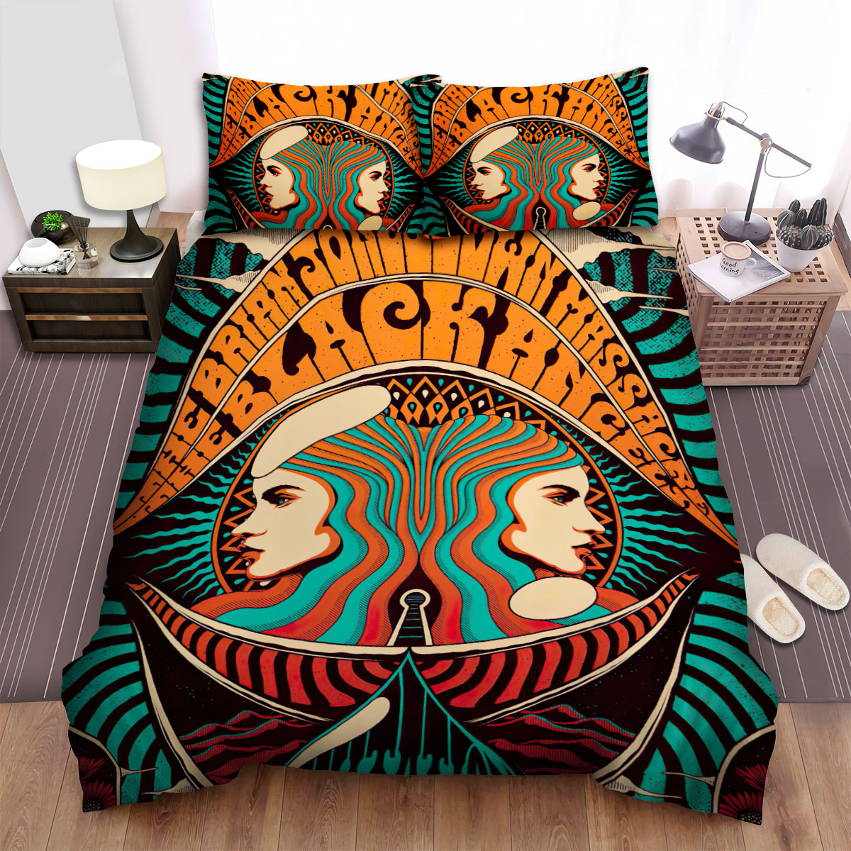 Black Angels Band Brian Jonestown Massacre Poster Bed Sheets Spread Comforter Duvet Cover Bedding Sets