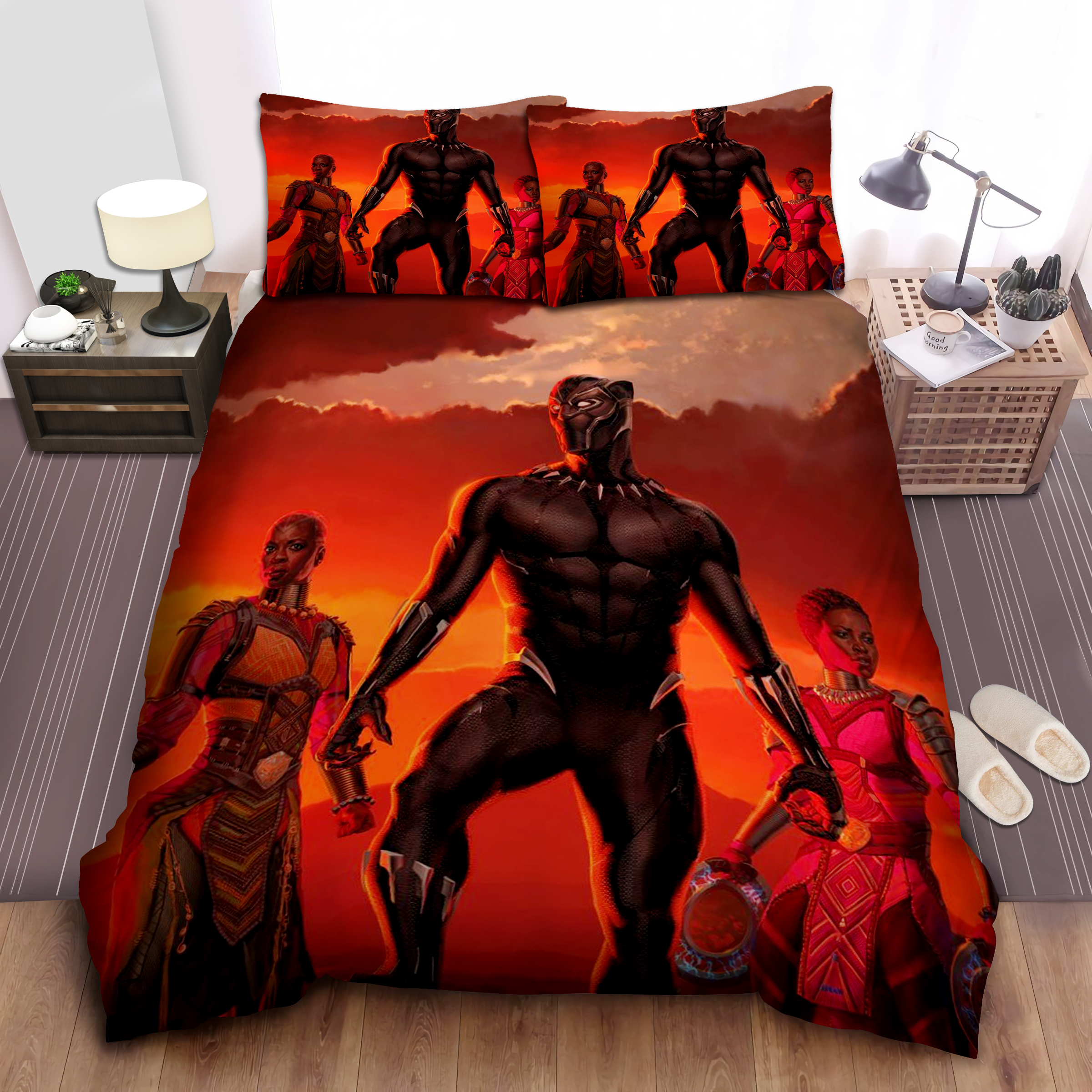 Black Panther King Bed Sheets Spread Comforter Duvet Cover Bedding Sets