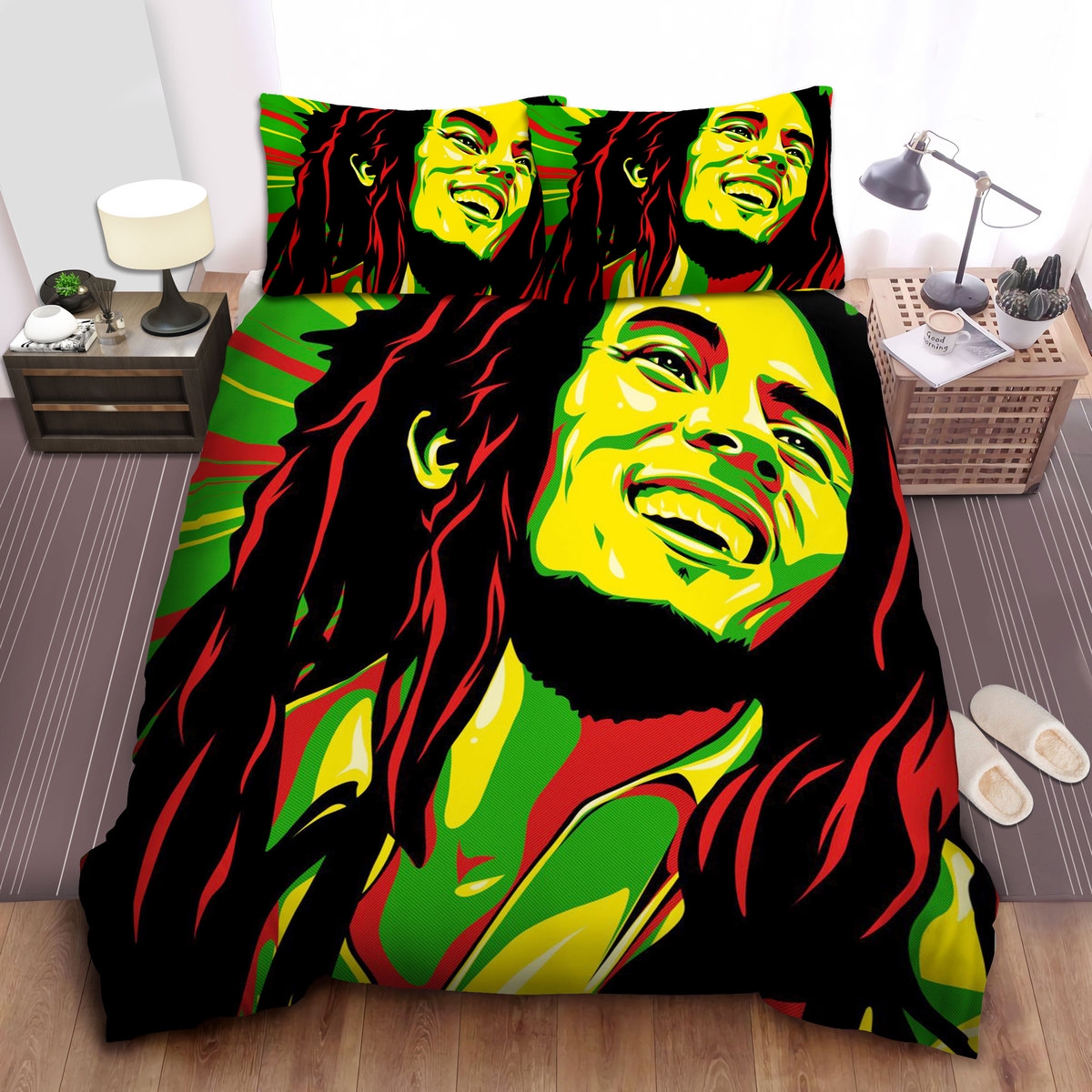 Bob Marley Digital Pop Art Portrait Bed Sheets Spread Comforter Duvet Cover Bedding Sets