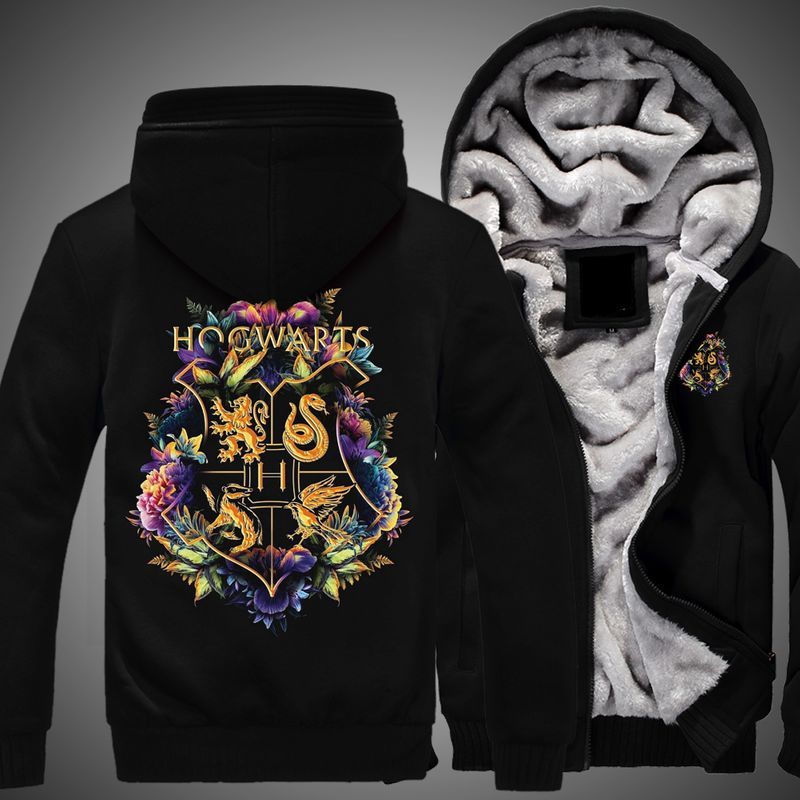 Harry Potter, Hogwarts School Print 3d Fleece Zip Hoodie