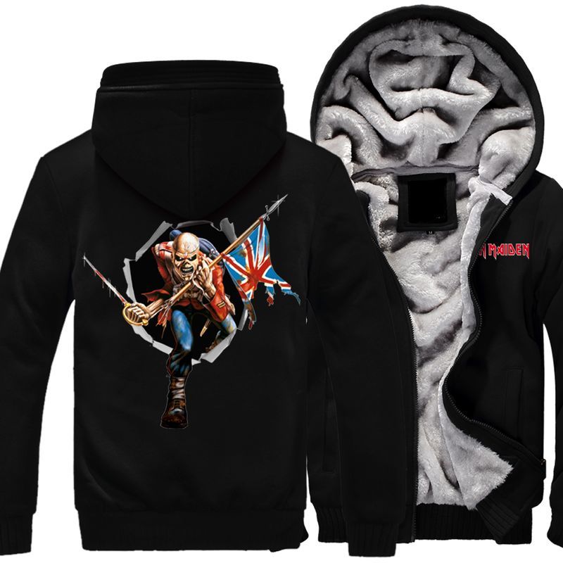 Iron Maiden Over Print 3d Fleece Zip 30 Hoodie