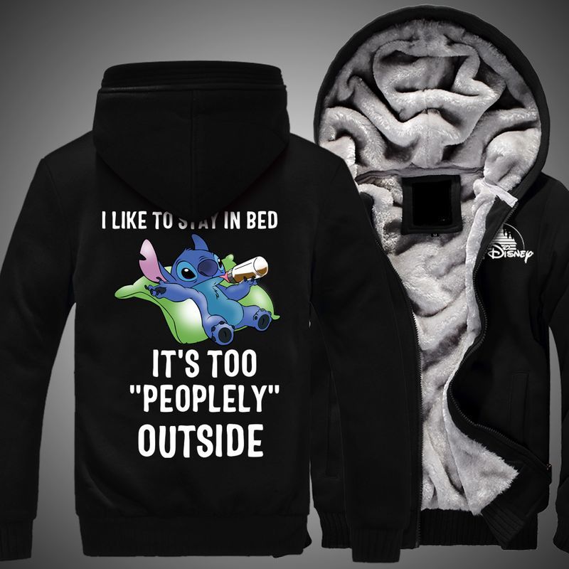 Its Too Peoplely Stitch Disney Over Print 3d Fleece Zip Hoodie