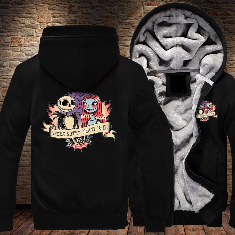 Jack  Sally The Nightmare Before Christmas Over Print 3d Fleece Zip Hoodie