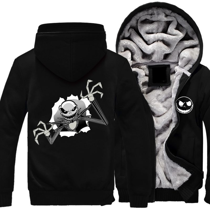 Jack Skellington Get Out Over Print 3d Fleece Zip Hoodie