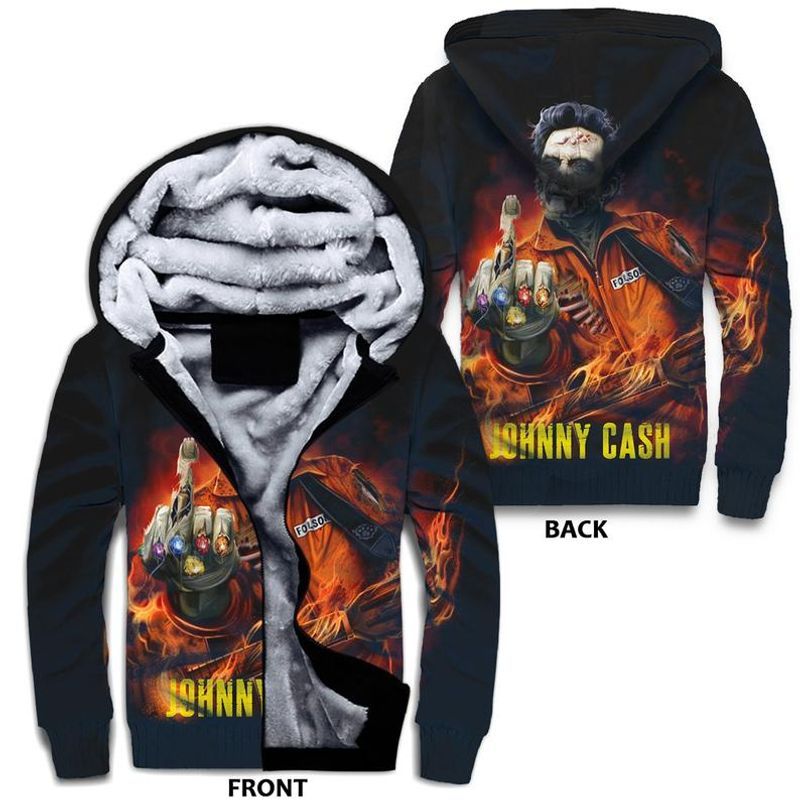 Johnny Cash Thanos Print 3d Fleece Zip Hoodie