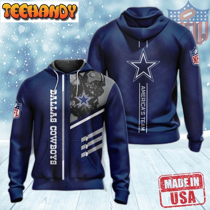 Luxury 3D Puff Print Dallas Cowboys Hoodie Gift For Fans