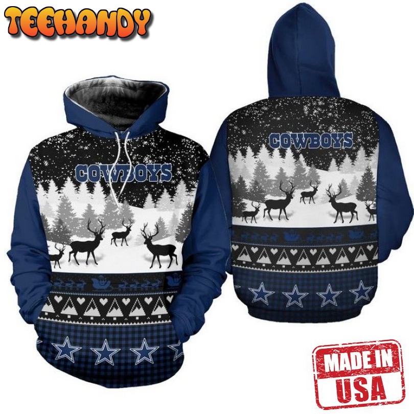 Matching Family Christmas 3D Hoodie Dallas Cowboys