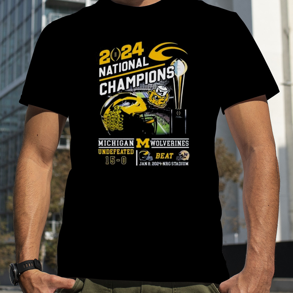 Michigan Wolverines 2024 National Champions Go Blue Beat Huskies Shirt