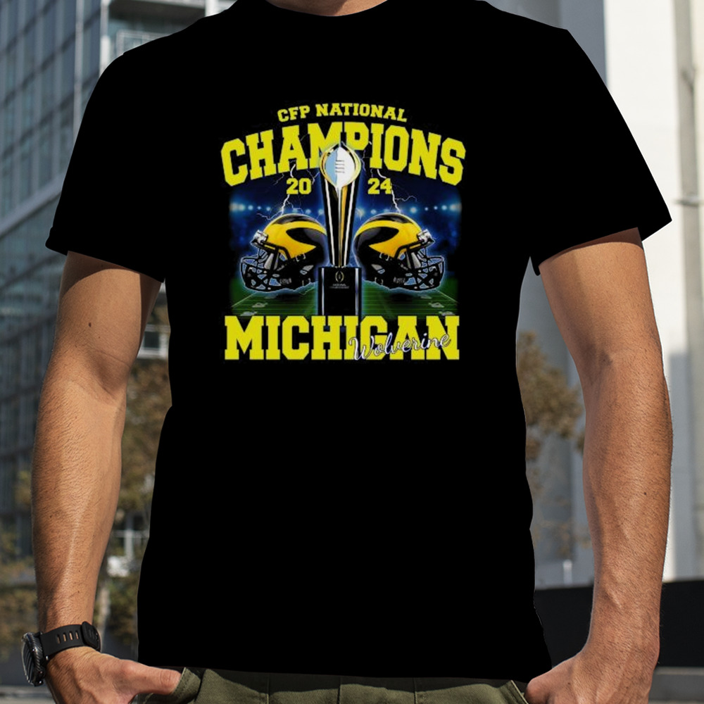 Michigan Wolverines CFP National Champions 2024 Helmet Shirt