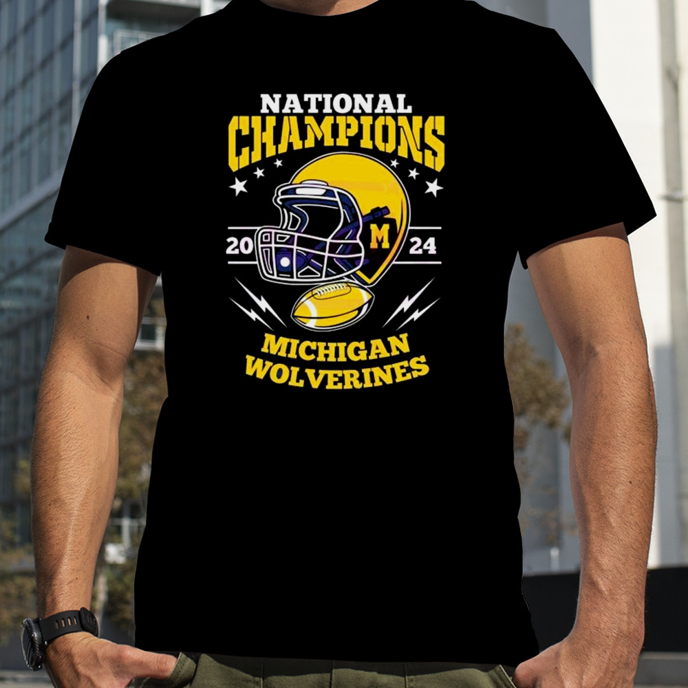 Michigan Wolverines Football Helmet National Champions 2024 Shirt