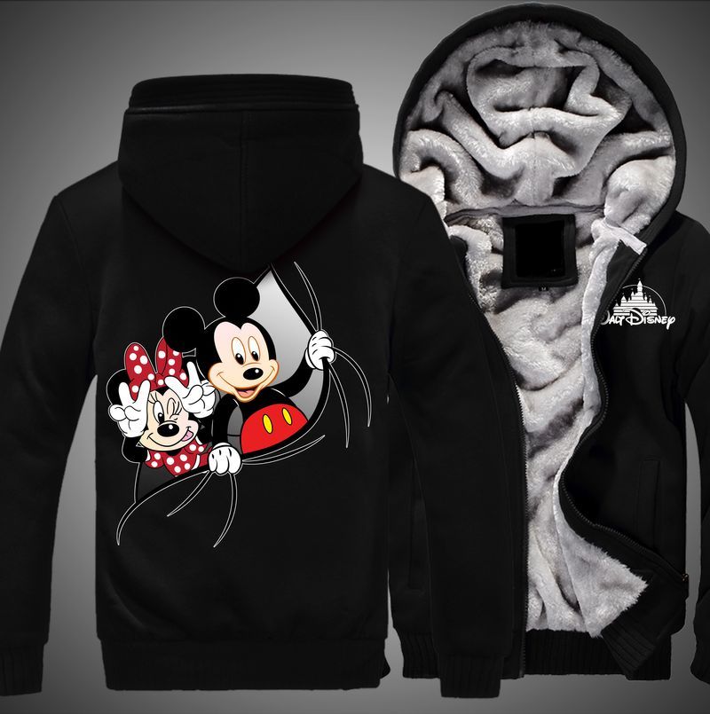 Mickey And Minnie Walt Disney Get Out Of Over Print 3d Fleece Zip Hoodie