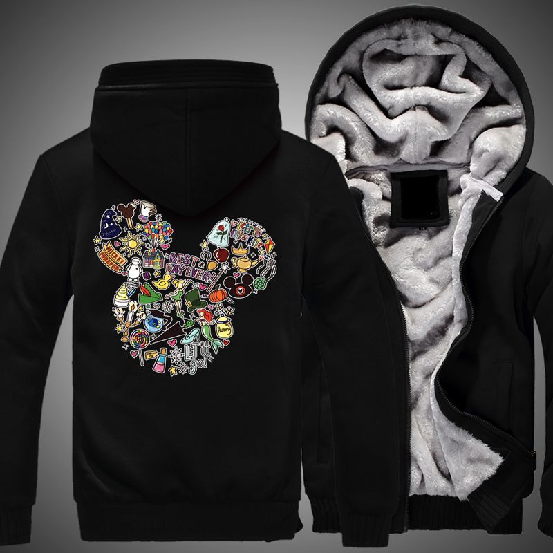 Mickey Disney Print 3d Fleece Zip 18 Hoodie