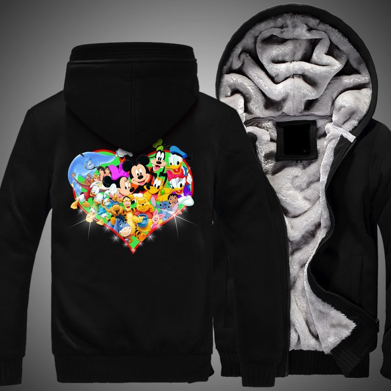 Mickey Disney With Friends Over Print 3d Fleece Zip Hoodie