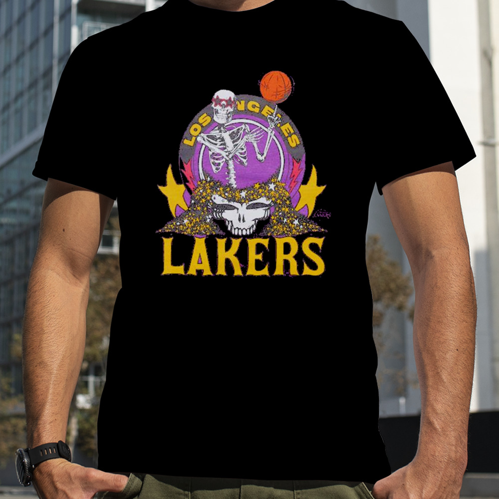 NBA x Grateful Dead x Lakers Skull Shirt