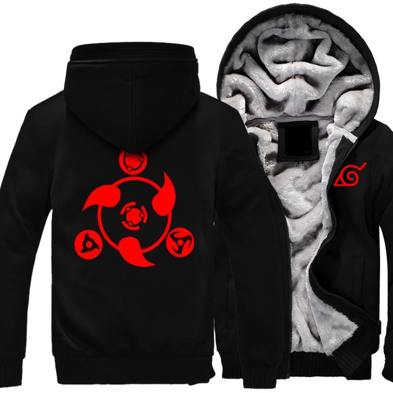 Naruto Sharingan Over Print 3d Fleece Zip Hoodie