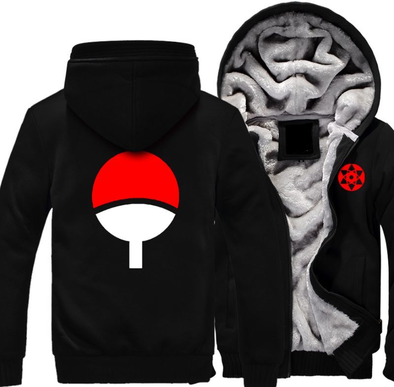 Naruto Uchiha Sasuke Sharingan Over Print 3d Fleece Zip Hoodie