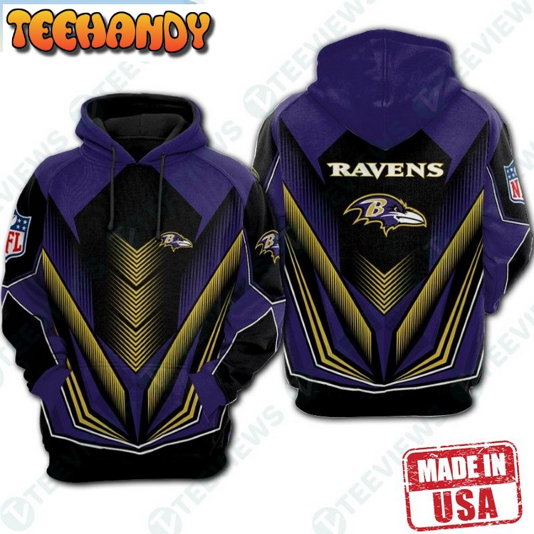 Nfl Baltimore Ravens Fullover Sports Zip Up Hoodie