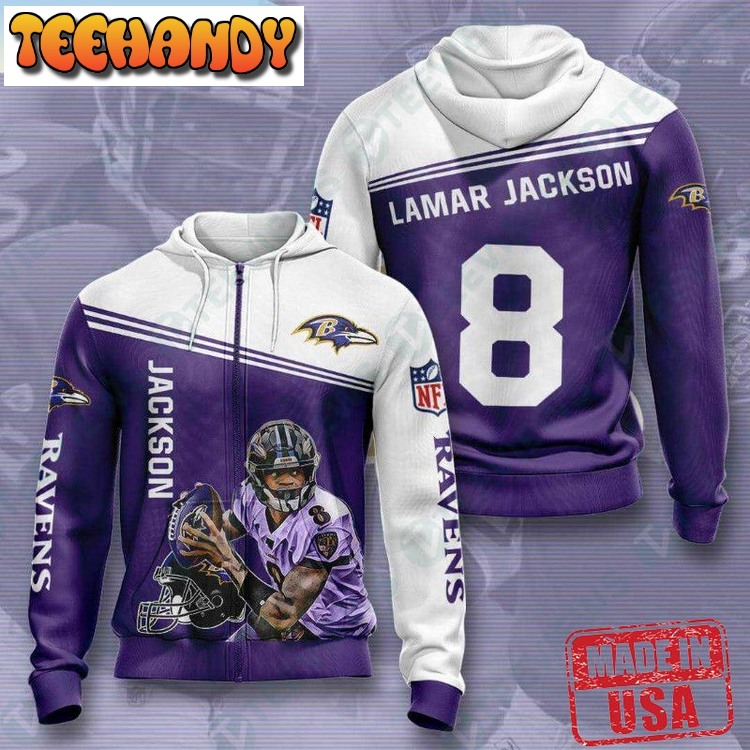 Nfl Baltimore Ravens Lamar Jackson 3D Printed Hoodies