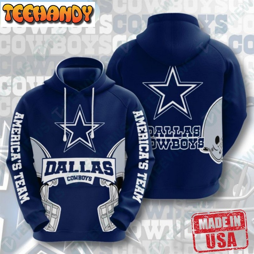 Nfl Dallas Cowboys 3D Zip Up Hoodie For Fan