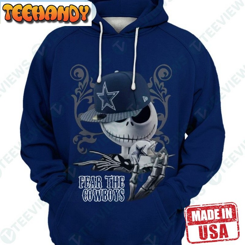 Nfl Dallas Cowboys Jack Skeleton Fear The Sports Zip Up Hoodie