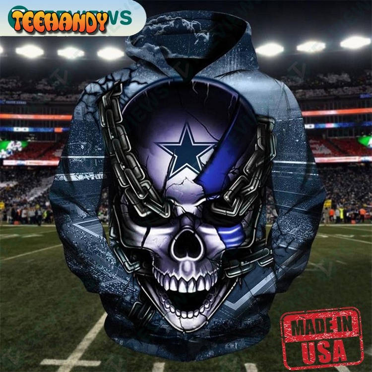 Nfl Dallas Cowboys Skull Vintage Sports Hoodies