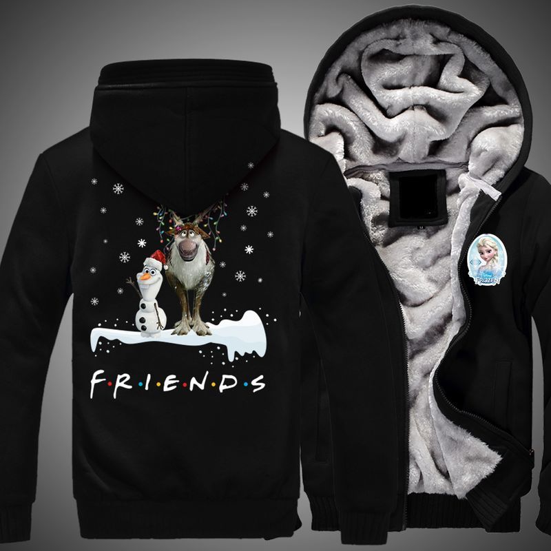 Olaf And Sven Frozen Print 3d Fleece Zip Hoodie