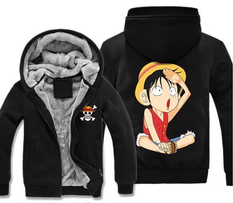 One Piece Luffy Chopper Over Print 3d Fleece Zip 2 Hoodie