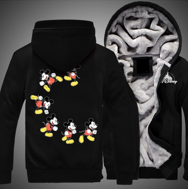 Running Mickey Mouse Disney Print 3d Fleece Zip Hoodie