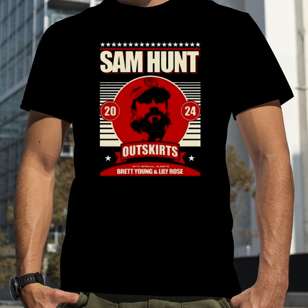 Sam Hunt 2024 Outskirts Tour Brett Young & Lily Rose T-Shirt