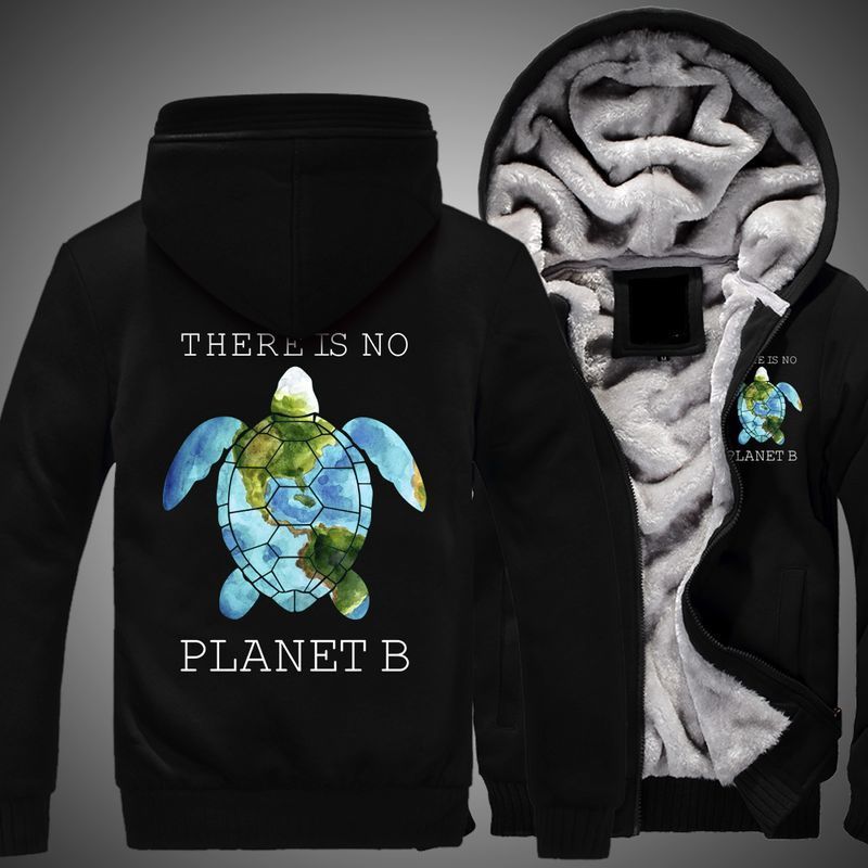 Sea Turtle There Is No Planet B Over Print 3d Fleece Zip Hoodie