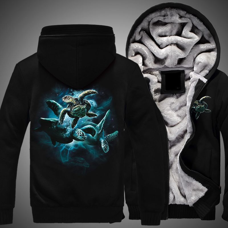 Sea Turtles Over Print 3d Fleece Zip Hoodie