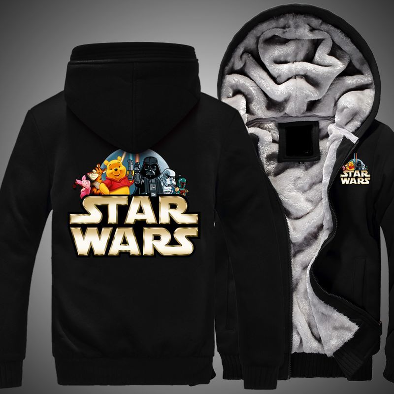 Star Wars - Winnie The Pooh Print 3d Fleece Zip Hoodie