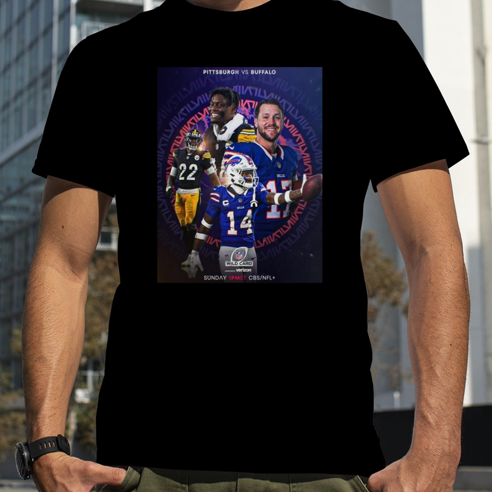 Super Wildcard Weekend Buffalo Bills Versus Pittsburgh Steelers NFL Playoff Poster T-Shirt