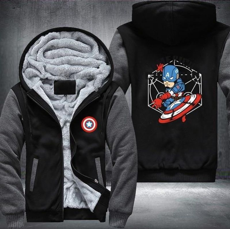 The Avengers Captain America Over Print 3d Fleece Zip Hoodie