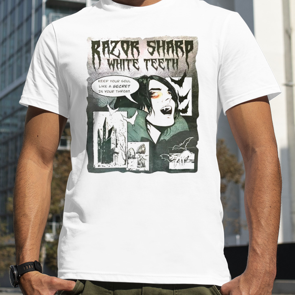 Vampire razor sharp white teeth shirt