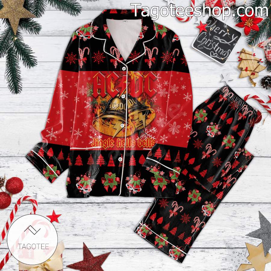 Ac Dc Jingle Hells Bells Christmas Women's Pajamas Set